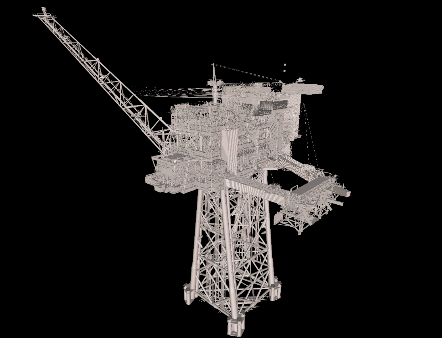 A grayscale CAD model